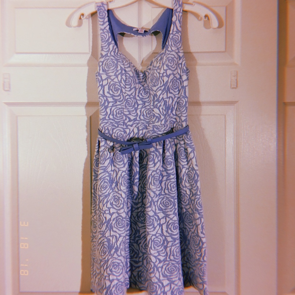 Blue Floral Texture Dress
